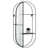 Wandrekken-QUVIO Wandrek Mila - 3 Planken - Staal - Glas - Zwart
