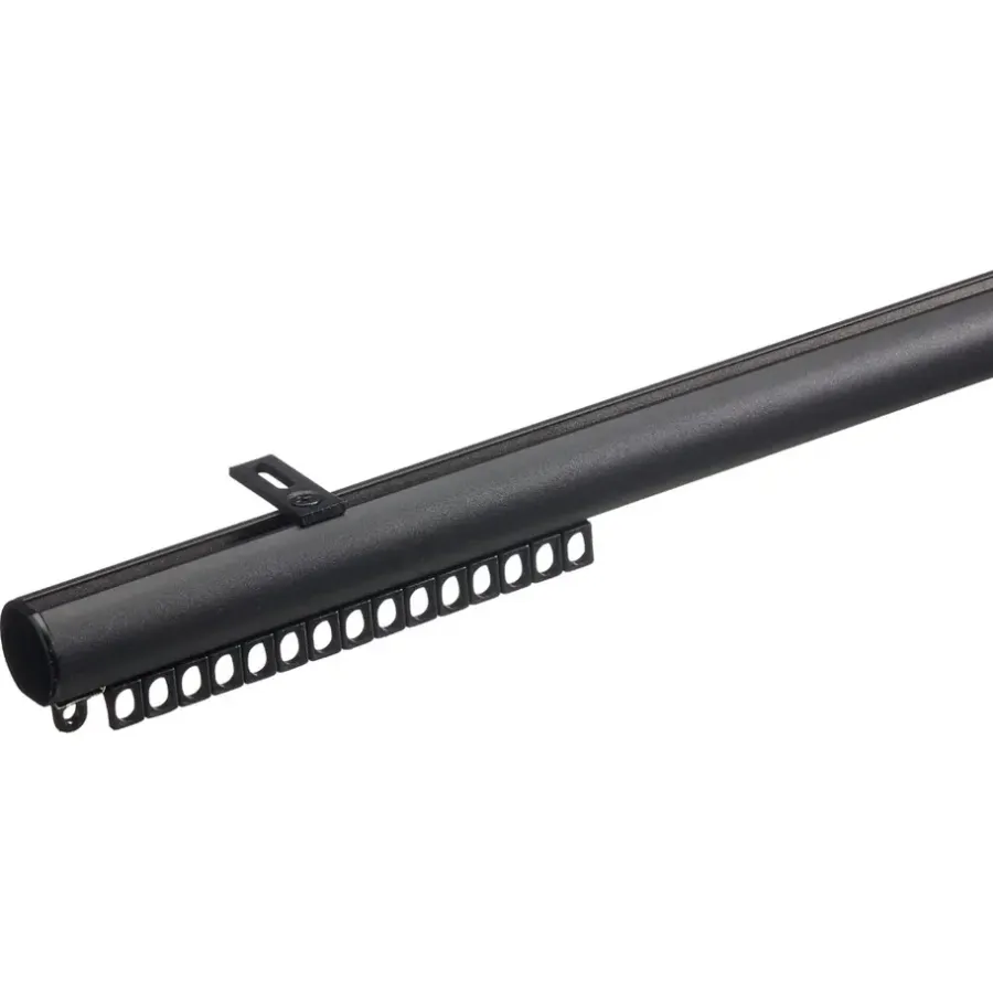Gordijnroedes-Leen Bakker Railroedeset 150cm - zwart metaal - Ø28mm (2680219)