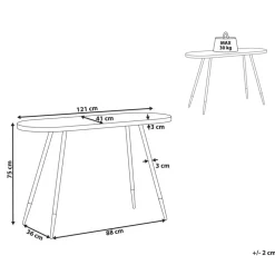 Beliani RAMONA - Sidetable - Donkerbruin/Goud - Hout