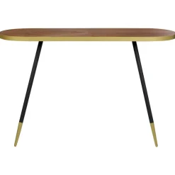 Beliani RAMONA - Sidetable - Donkerbruin/Goud - Hout