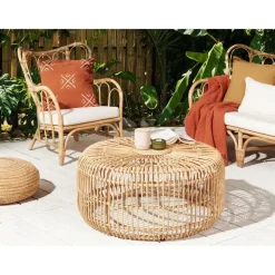 Tuintafels-Beliani RANDAZZO - Salontafel - Beige - Rotan