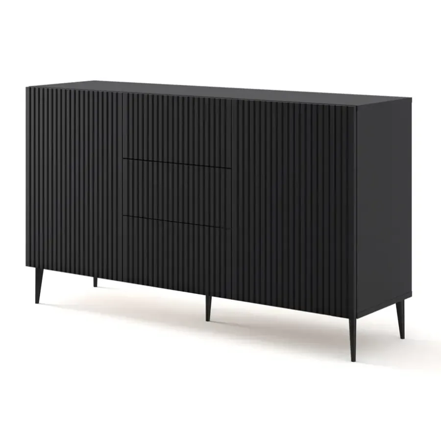 Dressoirs-Homlando Ravenna B dressoir ladekast 150 2D3S gefreesd MDF folie mat