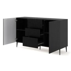 Dressoirs-Homlando Ravenna B dressoir ladekast 150 2D3S gefreesd MDF folie mat