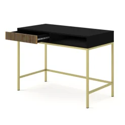 Kaptafels-Homlando Ravenna Kaptafel - Mat zwart / Artisan eik- Metaal