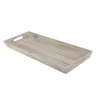 Merkloos Rechthoekig houten dienblad/kaarsenbord - bruin - 48 x 20 cm
