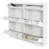 Redin Design Pippen industrieel schoenenkast 6 lade Wit metaal 98x15x86