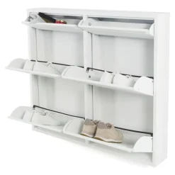 Redin Design Pippen industrieel schoenenkast 6 lade Wit metaal 98x15x86