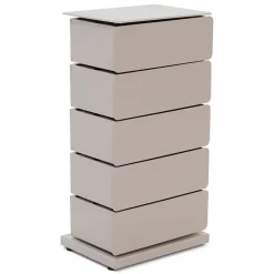 Schoenenkasten-Redin Design Rodman industrieel Schoenenkast 5 lade Taupe metaal 37x26x72.5