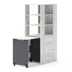 Homlando Rek met bureau Samoa-Fuji 165cm craft wit / grafiet