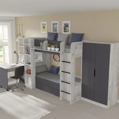 Homlando Rek met bureau Samoa-Fuji 165cm craft wit / grafiet