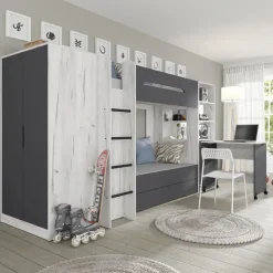 Homlando Rek met bureau Samoa-Fuji 165cm craft wit / grafiet