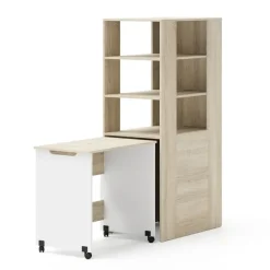 Bureaus-Homlando Rek met bureau Samoa-Fuji 165cm sonoma eik / mat wit