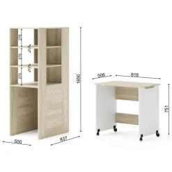 Bureaus-Homlando Rek met bureau Samoa-Fuji 165cm sonoma eik / mat wit