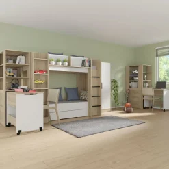 Bureaus-Homlando Rek met bureau Samoa-Fuji 165cm sonoma eik / mat wit