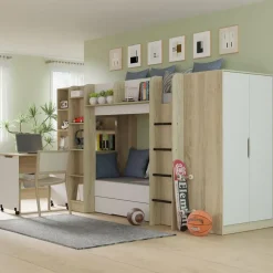 Bureaus-Homlando Rek met bureau Samoa-Fuji 165cm sonoma eik / mat wit