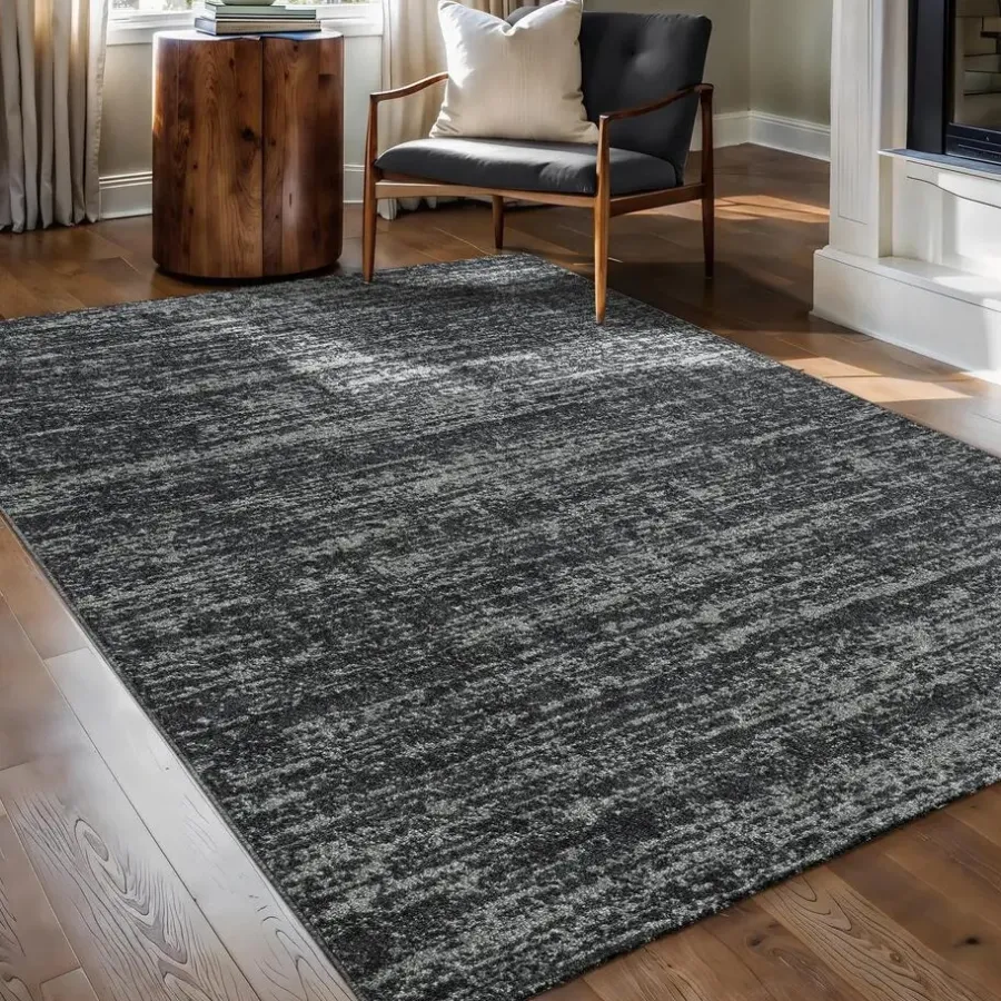 Laagpolige Vloerkleden-Muratap Relax Oslo - Laagpolig Effen Vloerkleed - Zwart - 120x170 CM