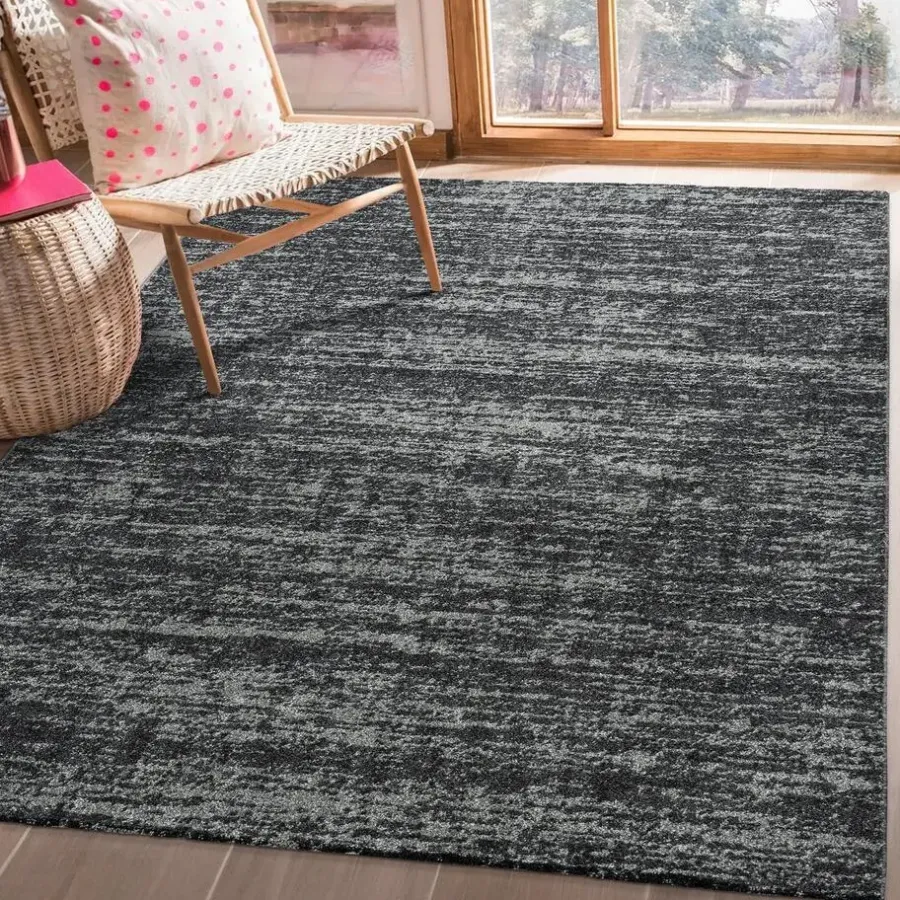 Laagpolige Vloerkleden-Muratap Relax Oslo - Laagpolig Effen Vloerkleed - Zwart - 120x170 CM