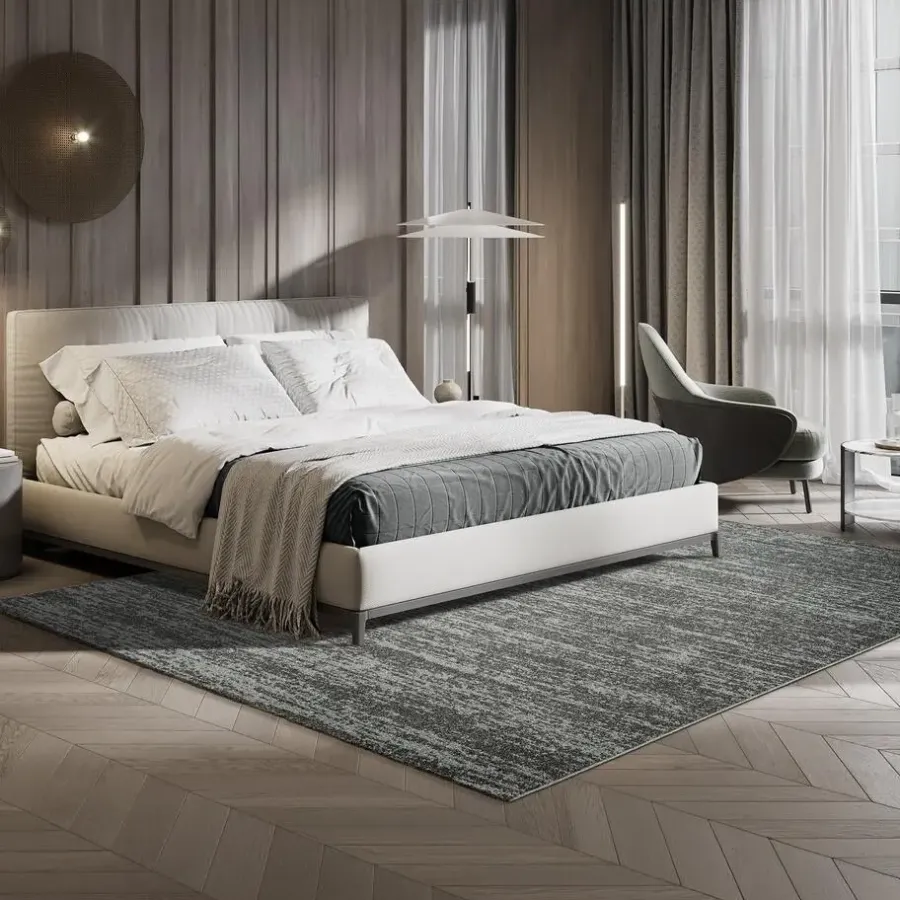 Vloerkleden|Laagpolige Vloerkleden-Muratap Relax Oslo - Laagpolig Effen Vloerkleed - Grijs - 140x200 CM