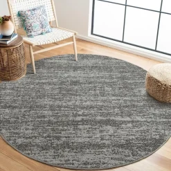 Laagpolige Vloerkleden|Ronde Vloerkleden-Muratap Relax Oslo - Laagpolig Effen Vloerkleed - Grijs - 150 CM ROND