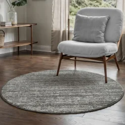 Laagpolige Vloerkleden|Ronde Vloerkleden-Muratap Relax Oslo - Laagpolig Effen Vloerkleed - Grijs - 150 CM ROND