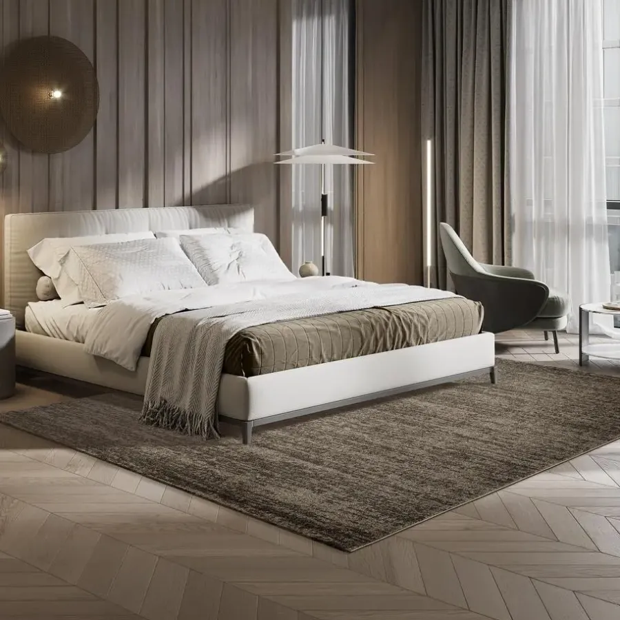 Muratap Relax Oslo - Laagpolig Effen Vloerkleed - Bruin - 120x170 CM