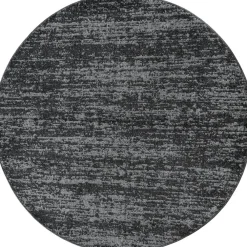 Vloerkleden|Ronde Vloerkleden-Muratap Relax Oslo - Laagpolig Effen Vloerkleed - Zwart Grijs - 200 CM ROND