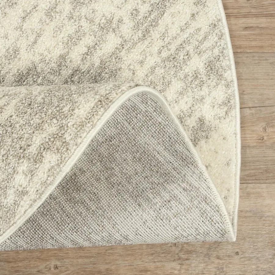 Ronde Vloerkleden-Muratap Relax Oslo - Laagpolig Effen Vloerkleed - Creme - 200 CM ROND