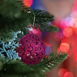 Kerstballen-Relaxdays kerstballen - 50x - roze - 3, 4 en 6 cm -kunststof