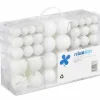 Relaxdays kerstballen - 100x st - wit - 3, 4 en 6 cm -kunststof