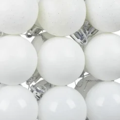 Relaxdays kerstballen - 100x st - wit - 3, 4 en 6 cm -kunststof