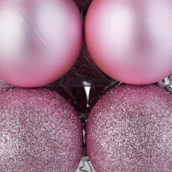 Relaxdays kerstballen - 50x - lichtroze - 3, 4 en 6 cm -kunststof