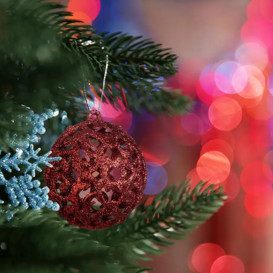 Relaxdays kerstballen - 50x - rood - 3, 4 en 6 cm -kunststof