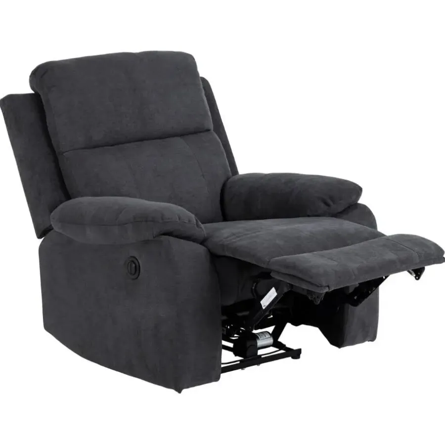 Fauteuils-Giga Living Relaxfauteuil Donkergrijs - 95x90x98cm - Verstelbaar - Rinda