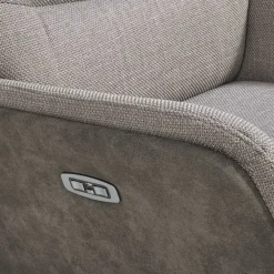 Leen Bakker Relaxfauteuil Herman - elektrisch verstelbaar - duo-stof grijs