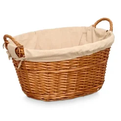 Kipit Rieten opberg mand - gevlochten riet - bruin - 60 x 48 x 35 cm