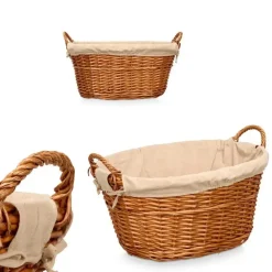 Kipit Rieten opberg mand - gevlochten riet - bruin - 60 x 48 x 35 cm