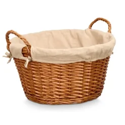 Kipit Rieten opberg mand - gevlochten riet - bruin - 51 x 45 x 28 cm