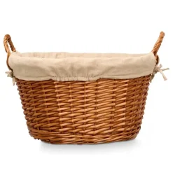 Kipit Rieten opberg mand - gevlochten riet - bruin - 51 x 45 x 28 cm