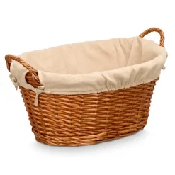 Kipit Rieten opberg mand - gevlochten riet - bruin - 54 x 37 x 30 cm