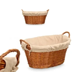 Kipit Rieten opberg mand - gevlochten riet - bruin - 54 x 37 x 30 cm
