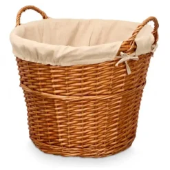 Kipit Rieten opberg mand - gevlochten riet - bruin - 51 x 45 x 28 cm