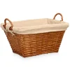 Kipit Rieten opberg mand - gevlochten riet - bruin - 52 x 35 x 30 cm