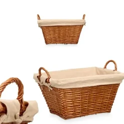 Kipit Rieten opberg mand - gevlochten riet - bruin - 52 x 35 x 30 cm