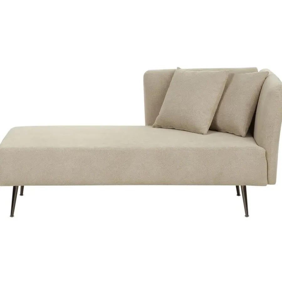 Loveseats-Beliani RIOM - Chaise longue - Beige - Rechtszijdig - Stof