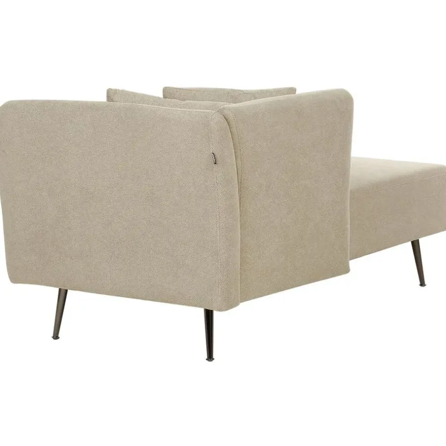 Loveseats-Beliani RIOM - Chaise longue - Beige - Rechtszijdig - Stof