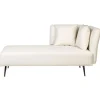 Beliani RIOM - Chaise longue - Wit - Rechtszijdig - Stof