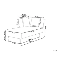 Beliani RIOM - Chaise longue - Wit - Rechtszijdig - Stof