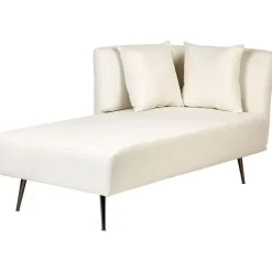 Beliani RIOM - Chaise longue - Wit - Rechtszijdig - Stof