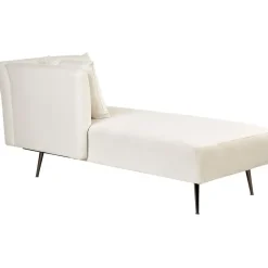 Beliani RIOM - Chaise longue - Wit - Rechtszijdig - Stof