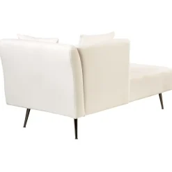 Beliani RIOM - Chaise longue - Wit - Rechtszijdig - Stof